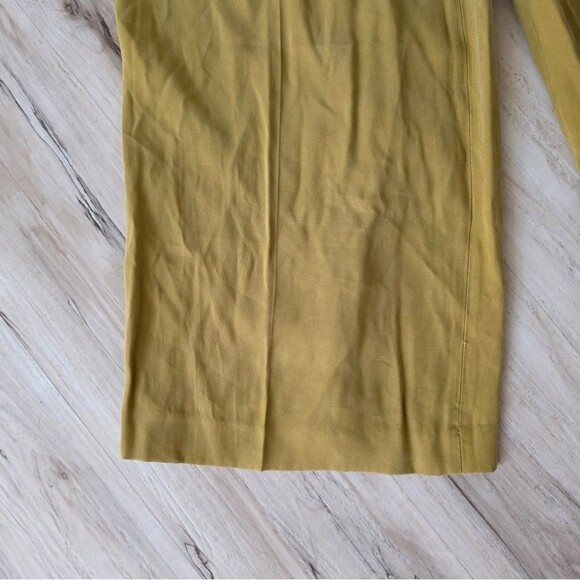 OPEN EDIT Twill Wide Leg Trousers In Olive Ecru NWT Sz L - Picture 2 of 5